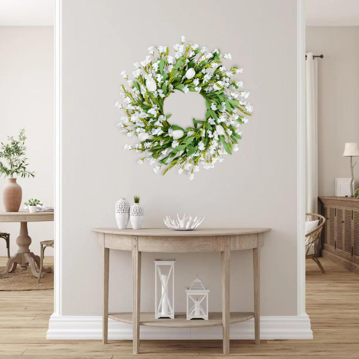 Sggvecsy wreath on door suits indoor and outdoor seasonal decorating