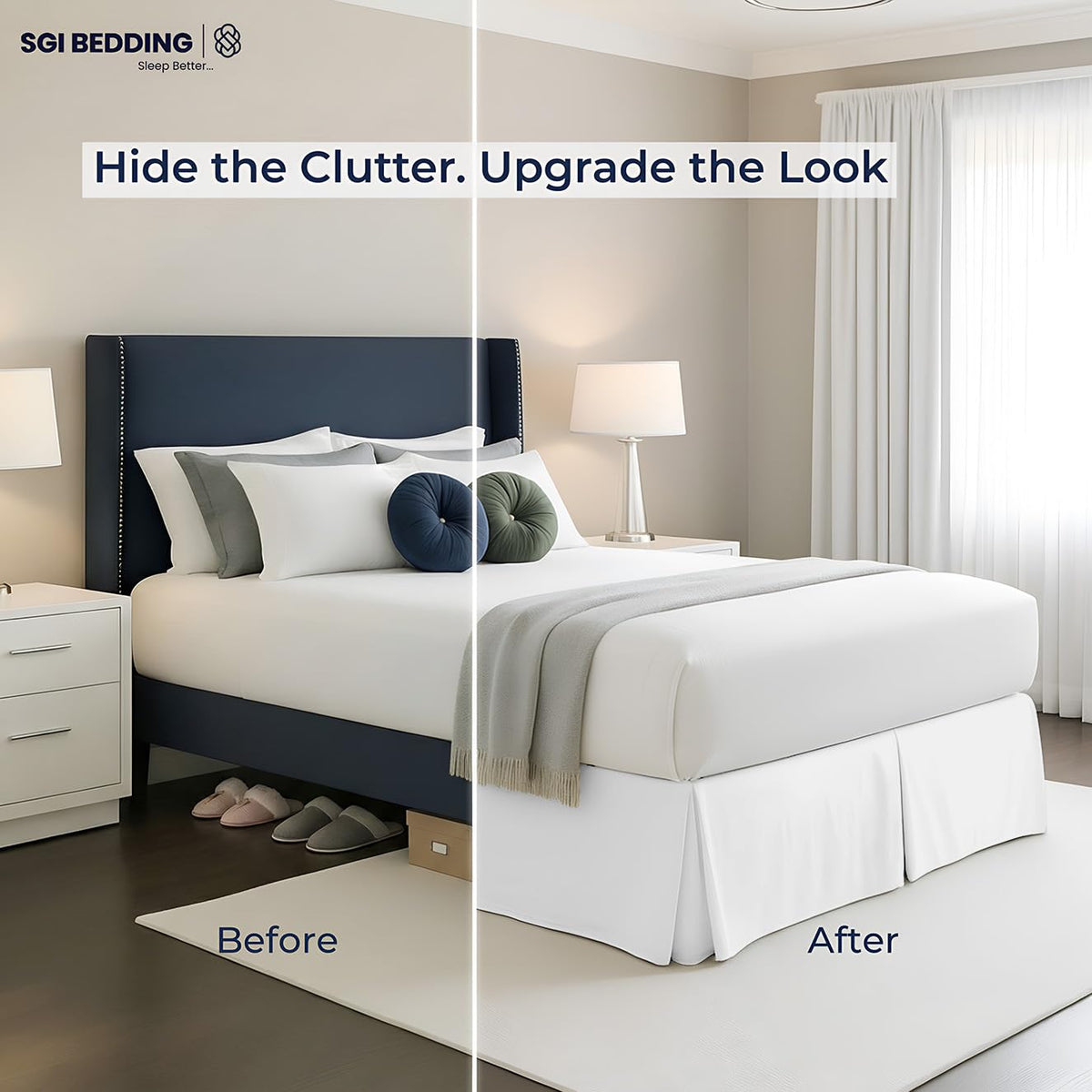 SGI Bedding easy-care, machine-washable fabric saves time on laundry.