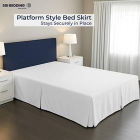 SGI Bedding platform-fit under-mattress design keeps the skirt in place.