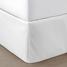 SGI Bedding pleated bed skirt with 18-inch drop for a crisp, tailored queen bed.