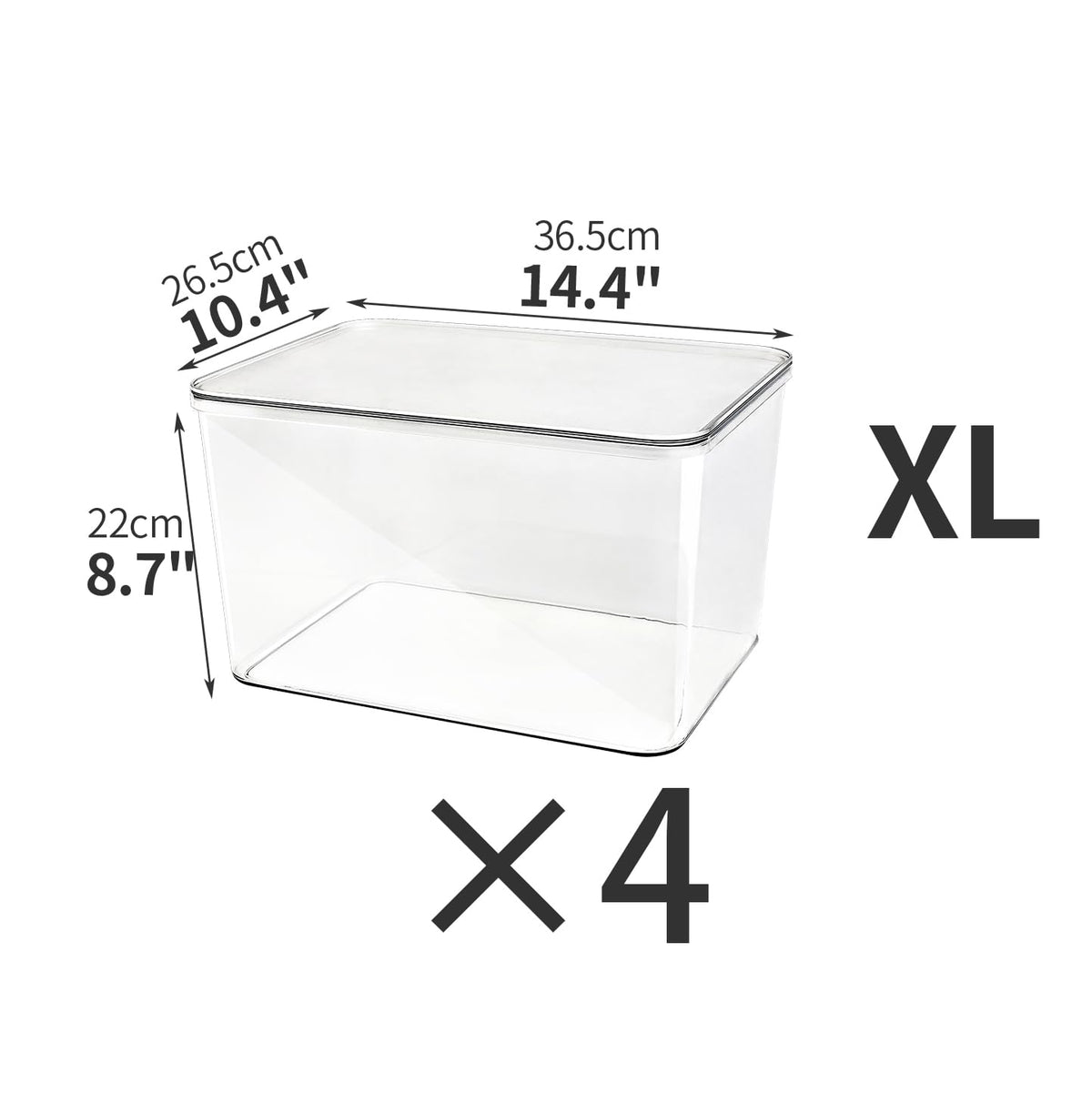 Sgoostood clear bin with lid shields contents from dust when organized.