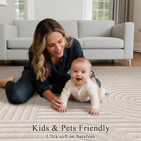 SHACOS kid and pet friendly rug handles busy households