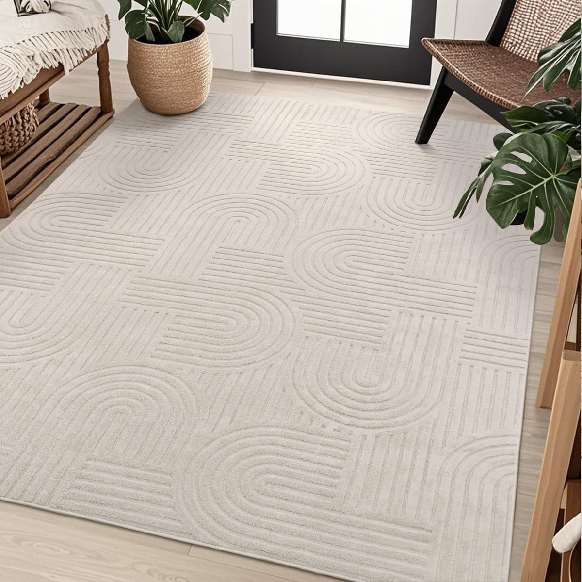 SHACOS machine-washable rug for easy cleanup