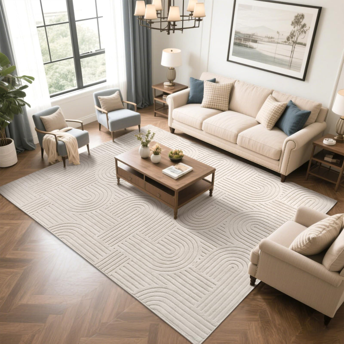SHACOS non-slip rubber backing helps keep the rug in place