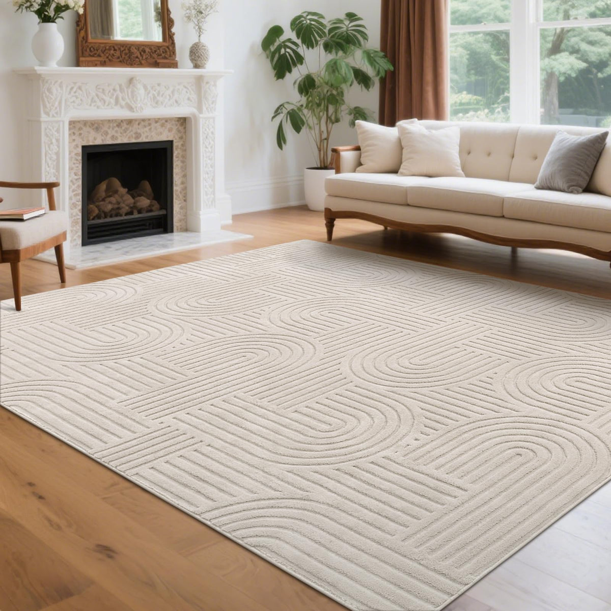 SHACOS warm beige rug elevates bedrooms and entryways