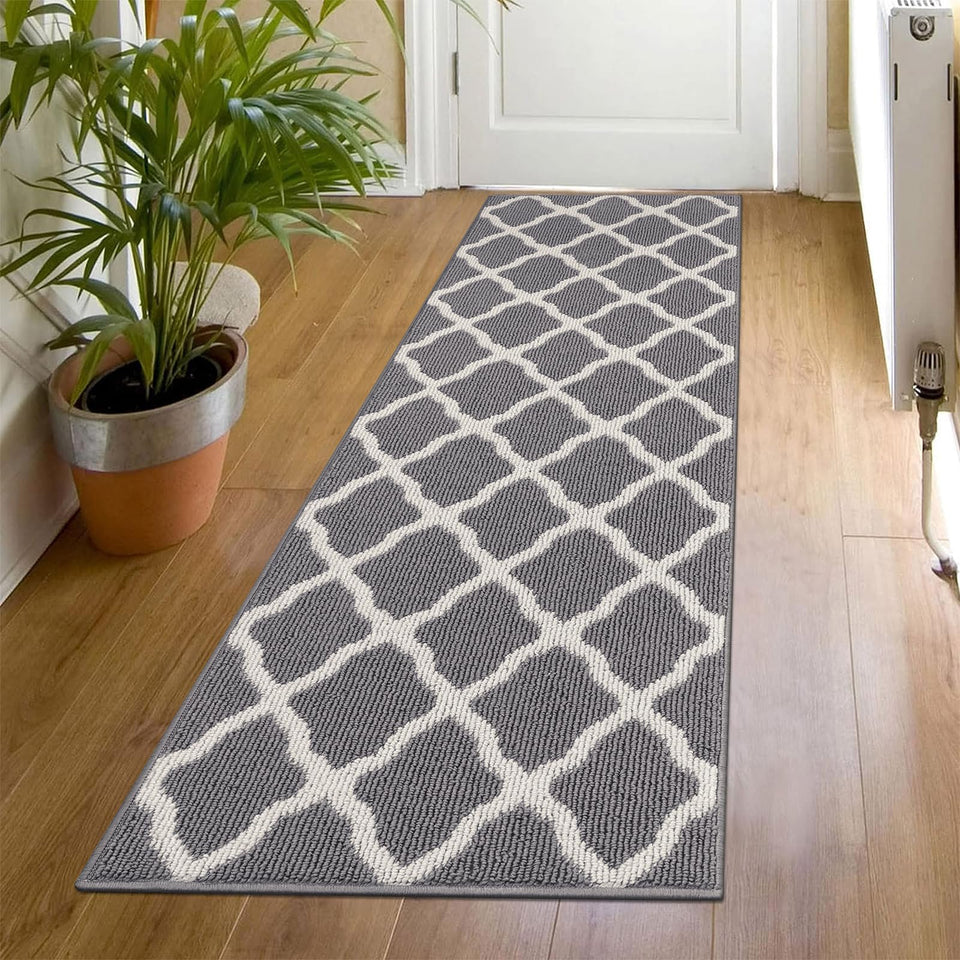 SHACOS Washable Runner Rug 20x59 dirt-trap surface keeps entryways clean.
