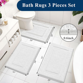 SHACOS 20x32 rug with non-slip backing for secure placement by the tub
