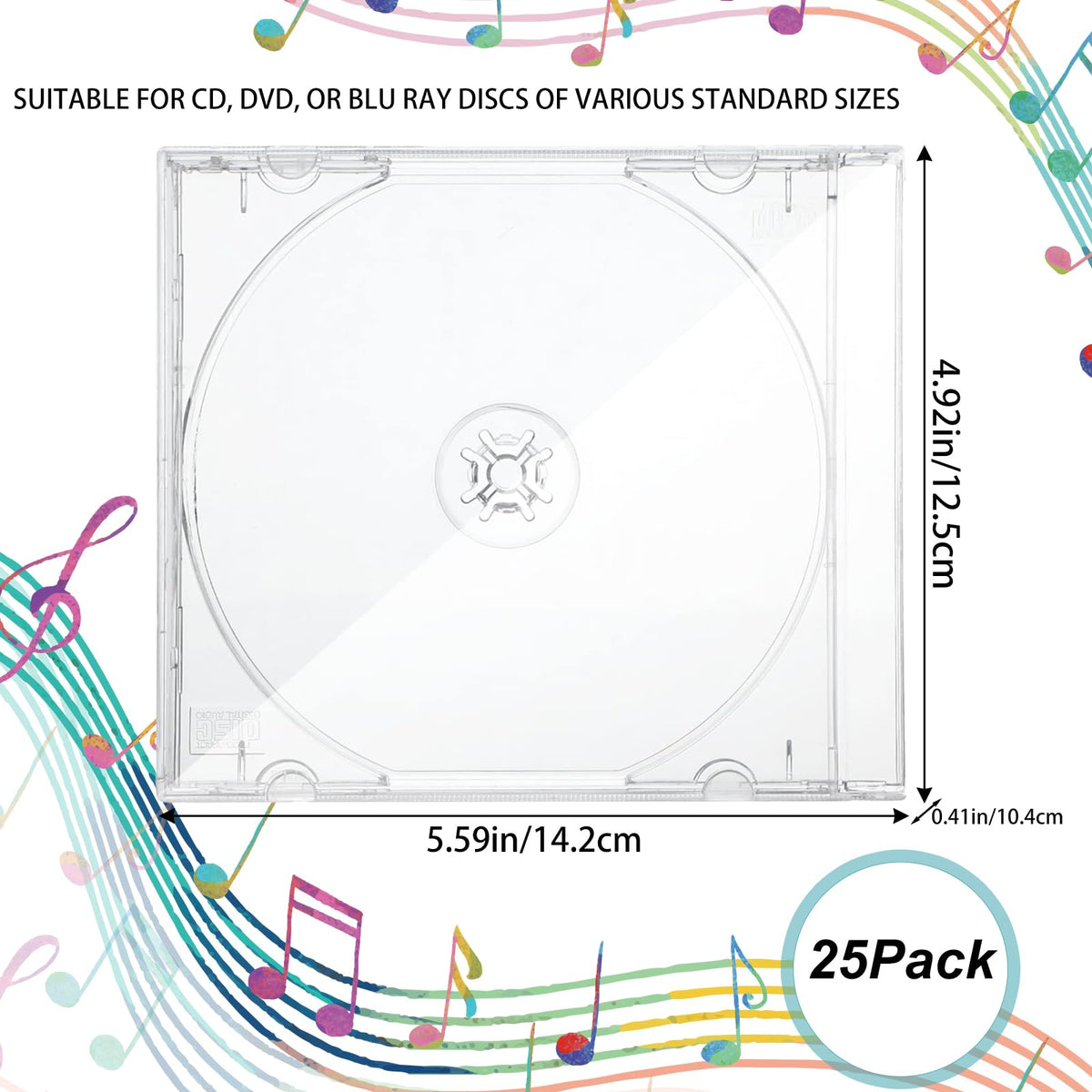SHANDERBAR 25-pack CD jewel case back view highlighting durable construction