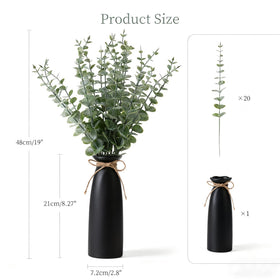 Shanranplus black ceramic vase provides a modern backdrop for greenery and versatile decor.