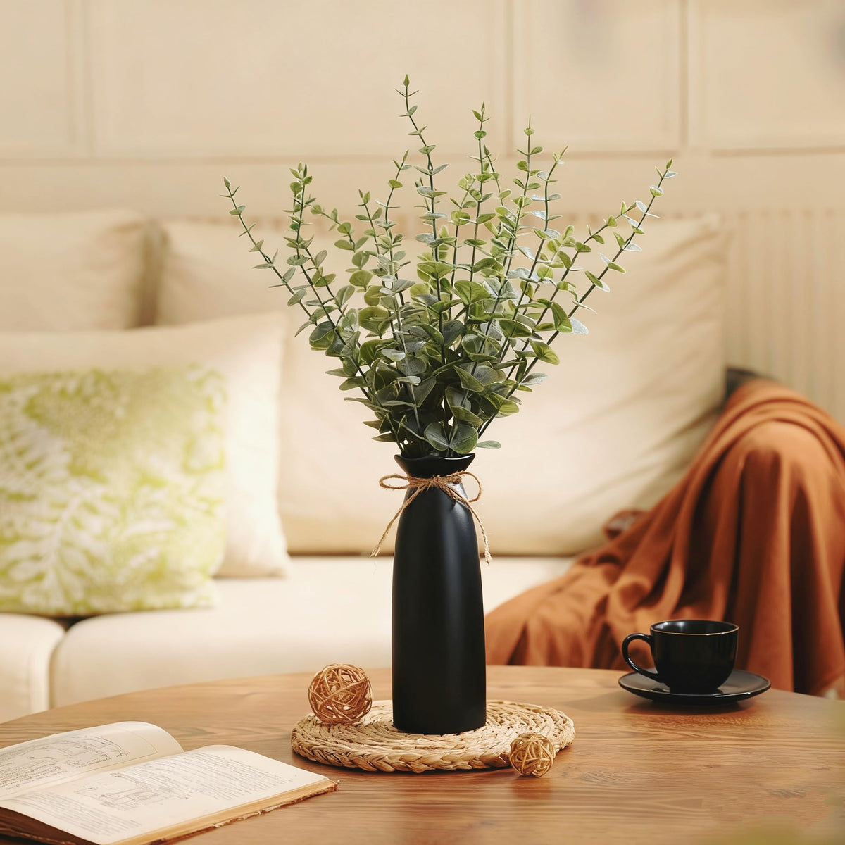 Shanranplus entry table mantel display suits living spaces with instant greenery.