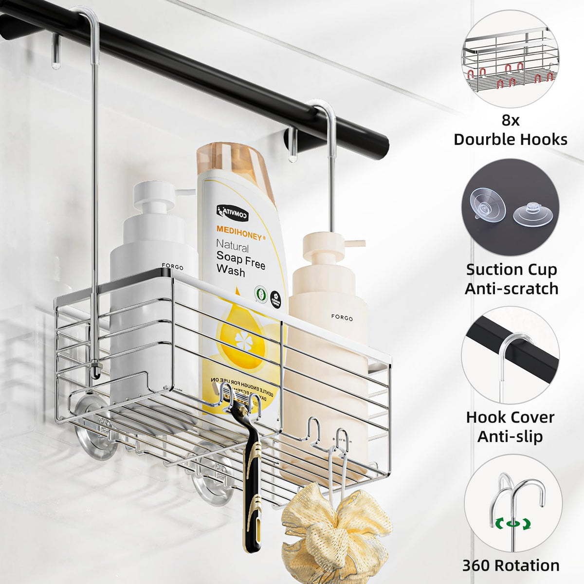 SHANSHUI easy installation without drilling for door or shower
