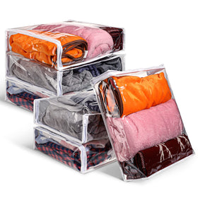 Shappy clear zippered storage bag for blankets, visible contents and protection