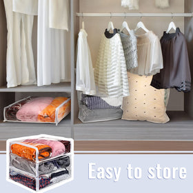 Shappy clear zippered bag for linens, durable and reusable storage
