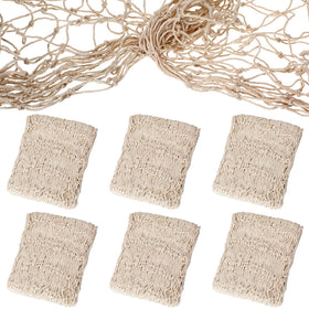 Shappy natural cotton fish net wall hanging for nautical decor.