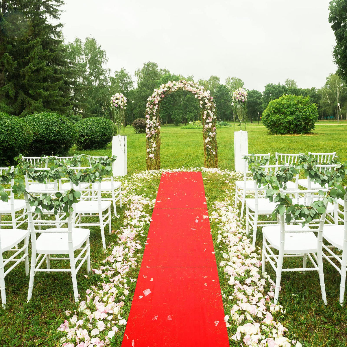 Shappy red carpet runner easy to fold, store, and iron out creases.