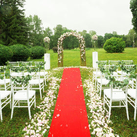 Shappy red carpet runner easy to fold, store, and iron out creases.