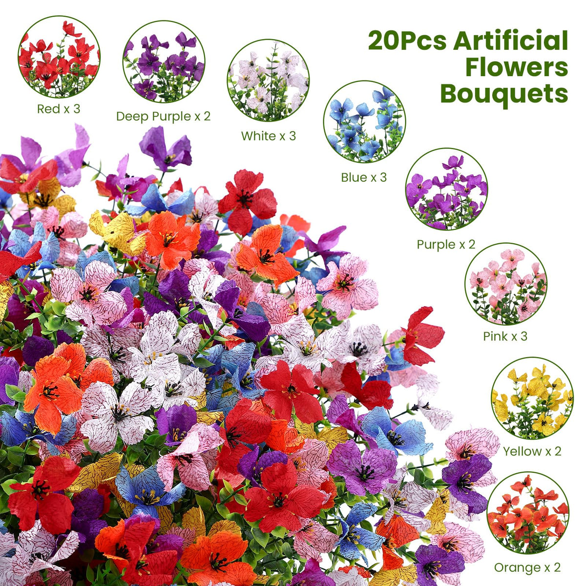 SHareconn silk mums UV-resistant maintains bright colors in sunlight.