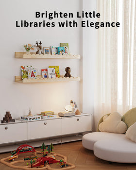 Shario nursery decor wood shelves brighten the baby room display
