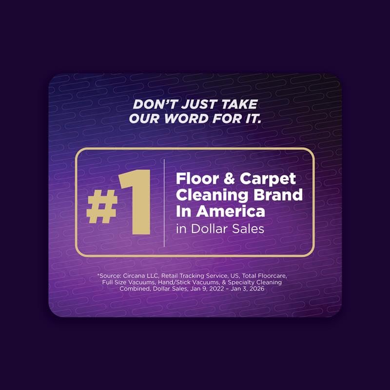 Shark CarpetXpert HairPro brushroll action delivers deep dirt and hair pickup.