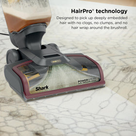 Shark CarpetXpert HairPro dual-tank design keeps clean solution separate.