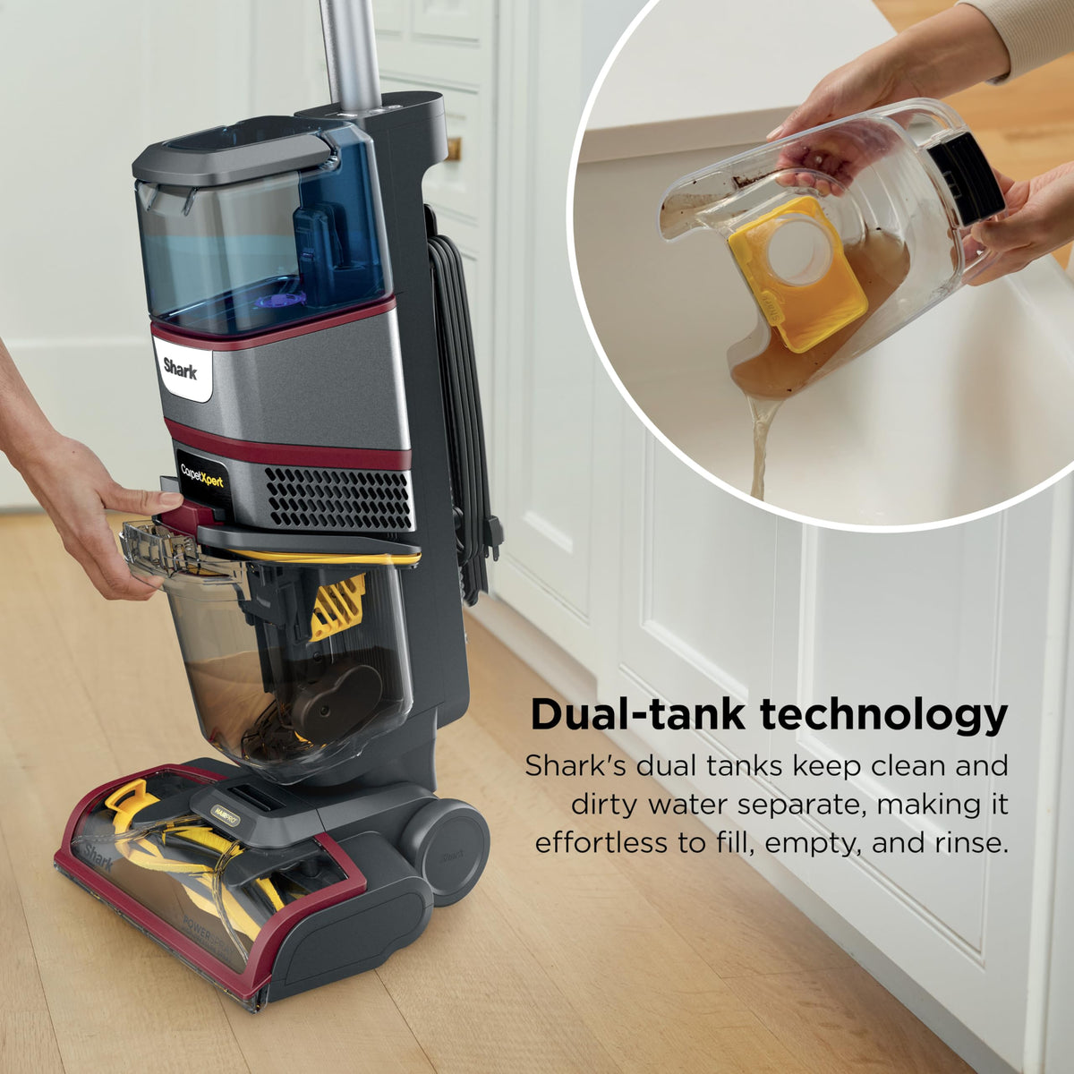 Shark CarpetXpert HairPro lightweight design for easy maneuvering.