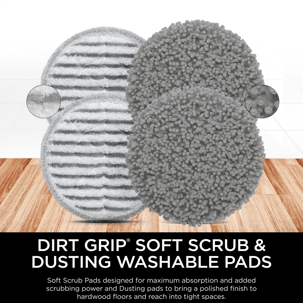 Shark Dirt Grip Dusting pad close-up showing soft fingers for reaching corners.