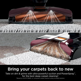 Shark EX150 built-in spot stain eliminator demonstrates convenient on-demand treatment