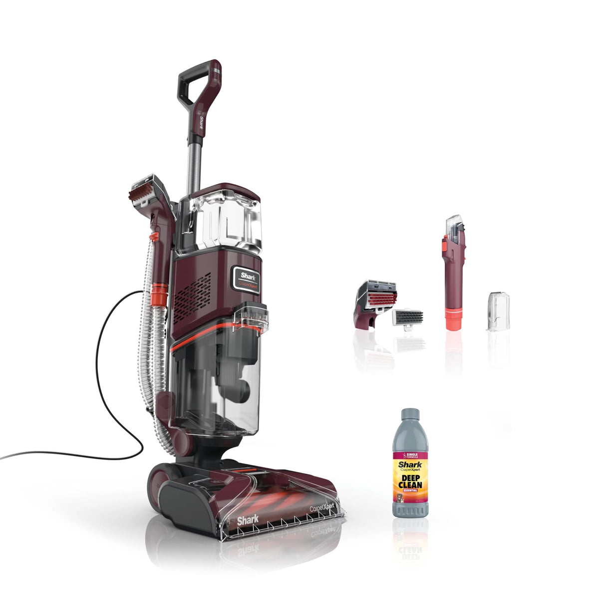 Shark EX150 upright carpet cleaner in action delivering deep cleaning for homes