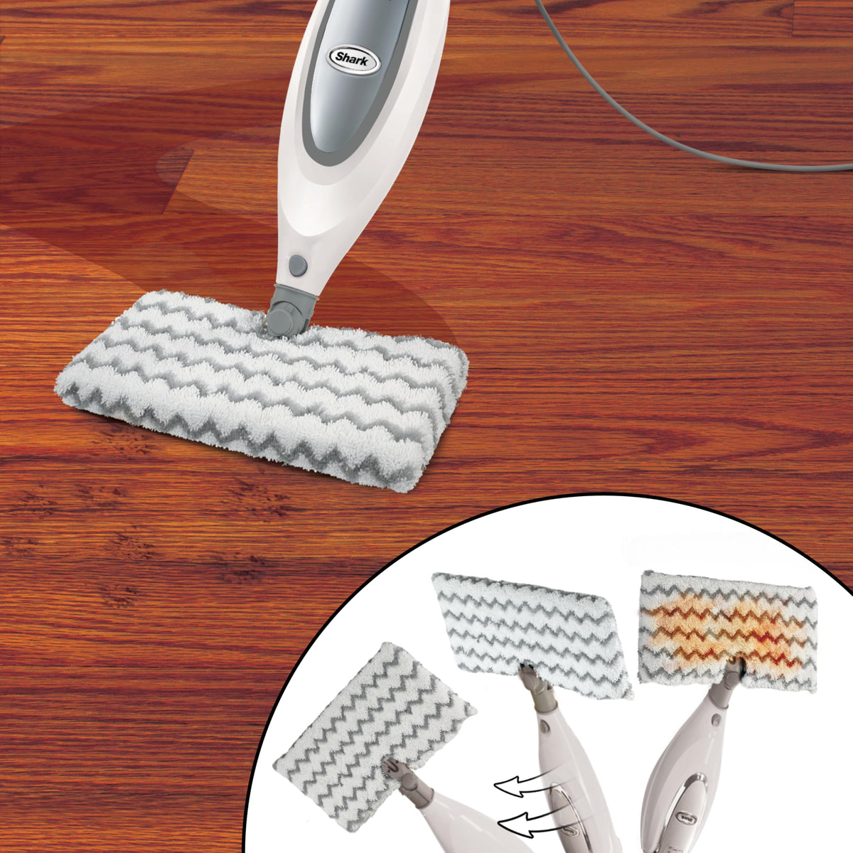 Shark pad pack includes two washable microfiber pads