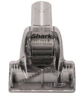 Shark pet hair power brush close-up highlighting durable nylon bristles for pet hair removal.