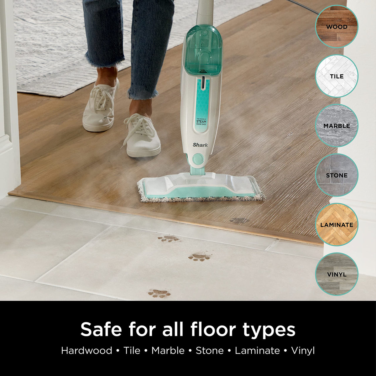 Shark S1000 steam mop with two dirt-grip pads