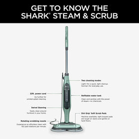 Rotating pads on Shark S7000AMZ delivering over 150 scrubs per minute for tough grime.