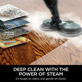 Scrub and sanitize combo cleans floors without harsh chemicals.