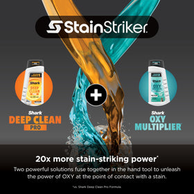 OXY multiplier formula bottle with Shark StainStriker for tougher stains