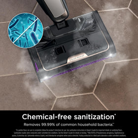 Shark Steam Pickup uses chemical-free steam to sanitize floors