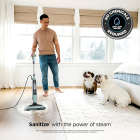 Shark Steam & Scrub headlights illuminate debris for precise cleaning