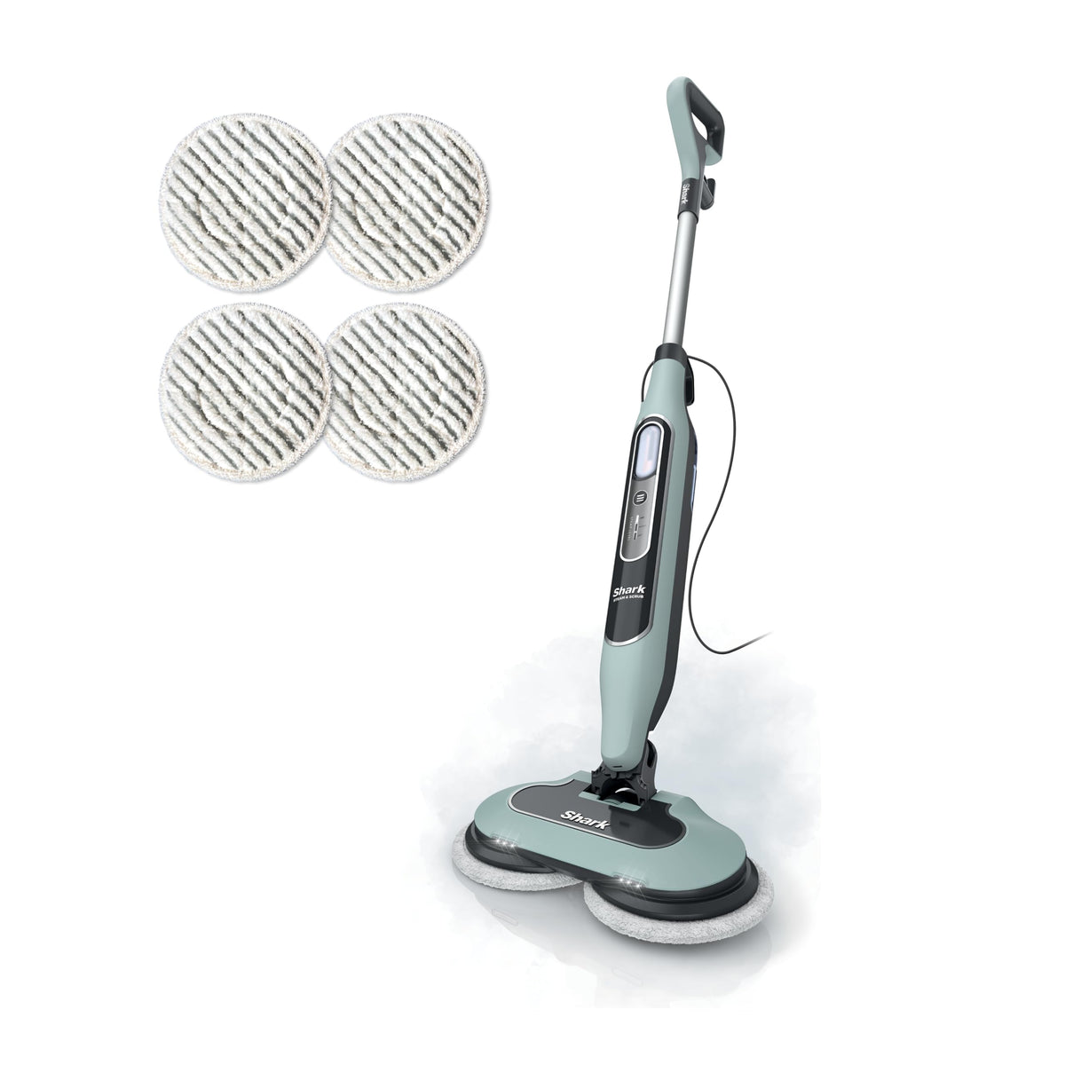 Shark Steam & Scrub mop in action cleaning sealed floors for quick results