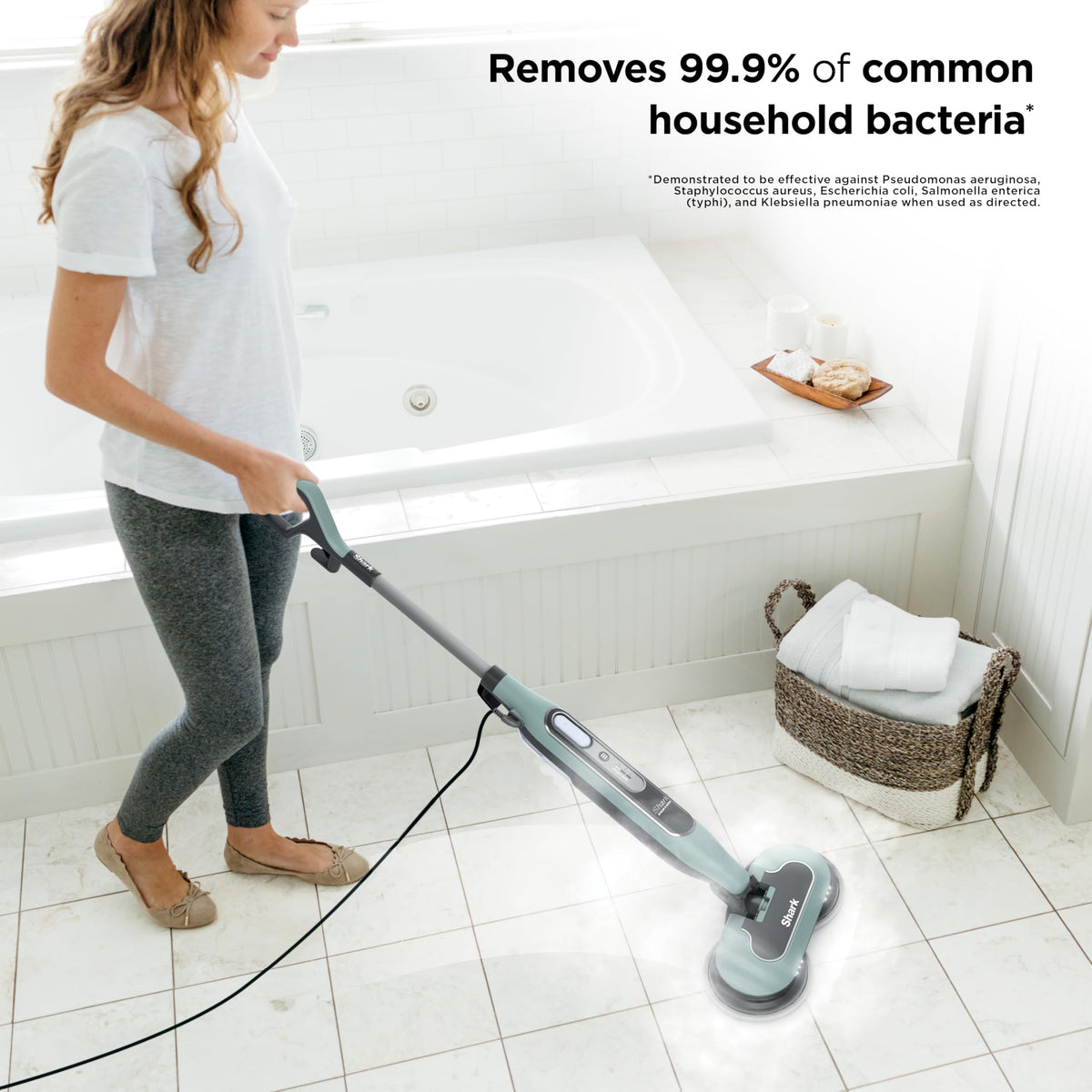 Shark Steam & Scrub swivel steering enables easy maneuvering
