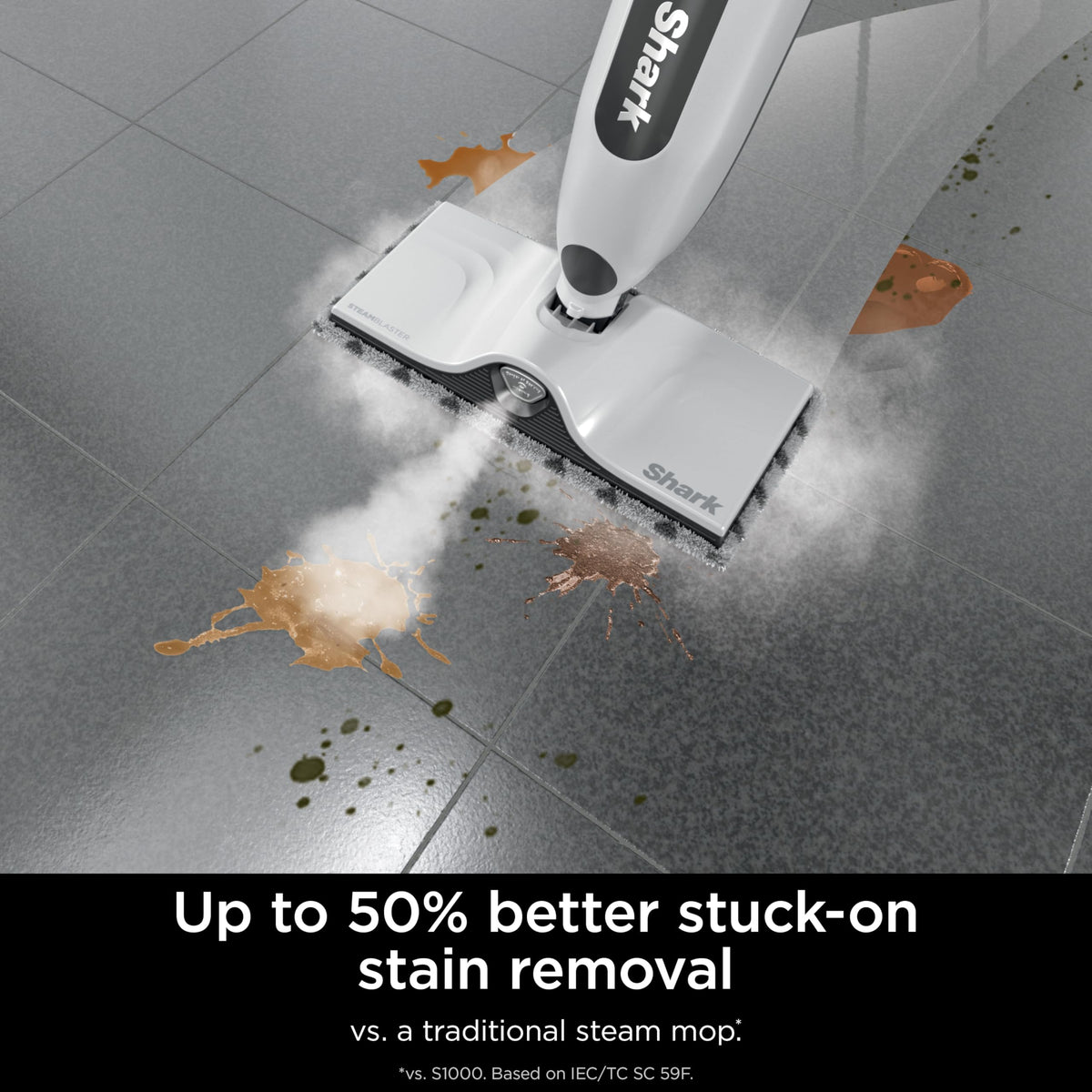 Shark SteamSpot lightweight design enhances easy maneuverability.