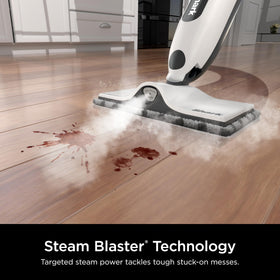 Shark SteamSpot shows three steam modes for versatile cleaning.