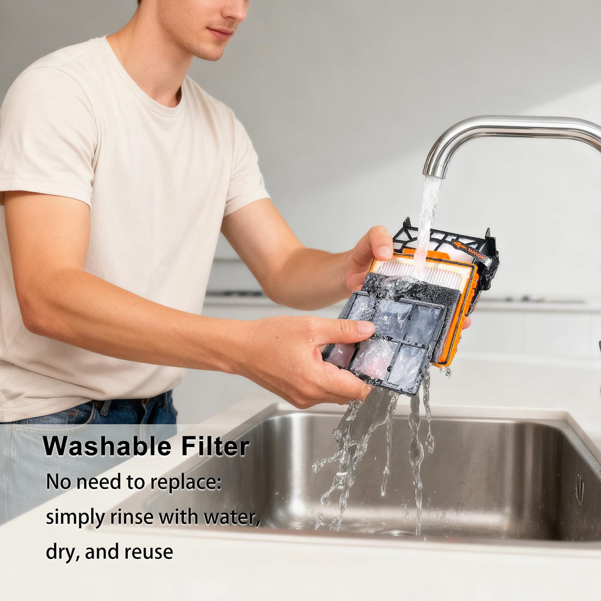 Generic Shark UR2360S base pre-motor felt filters keep the motor area clean.