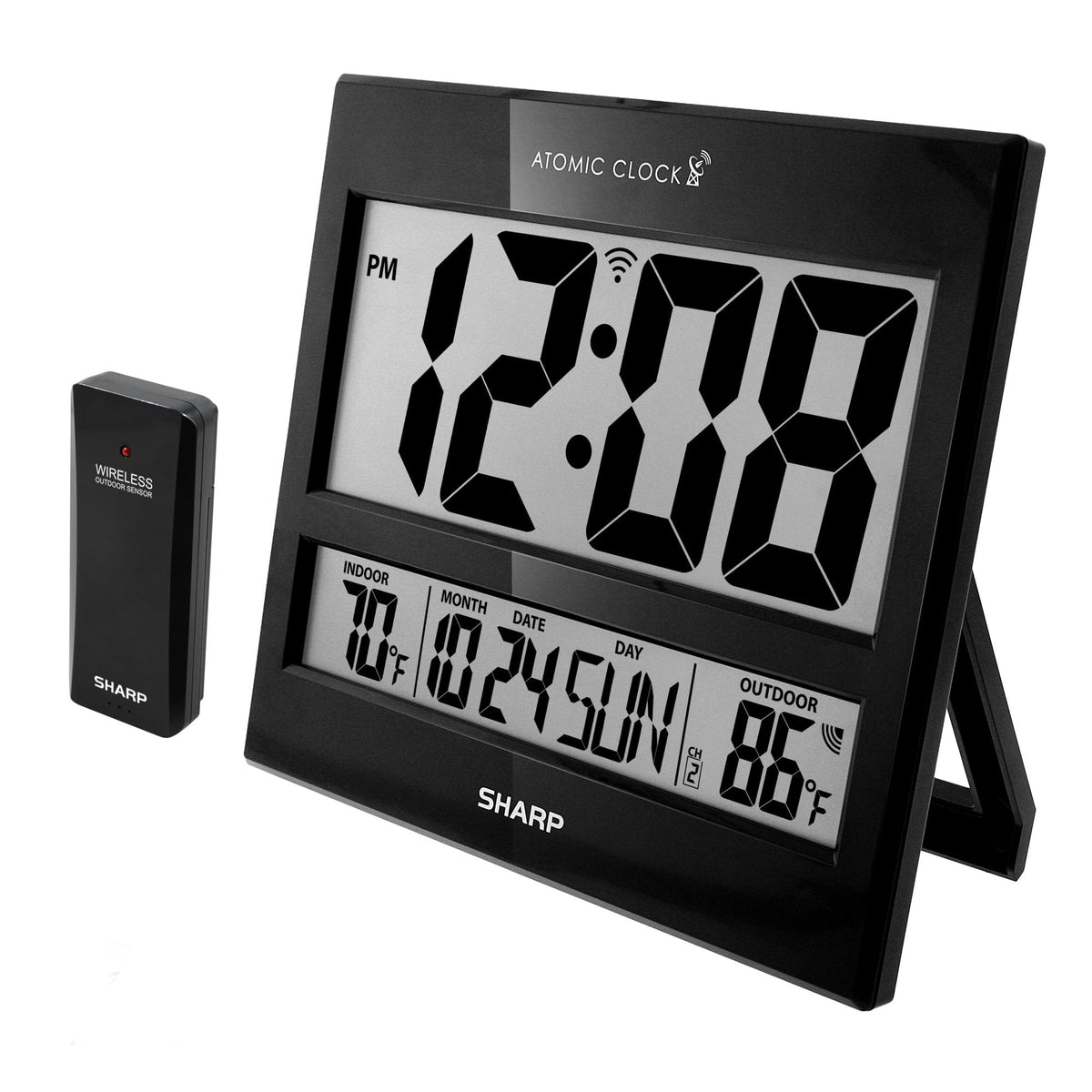 Sharp Atomic Clock with 3-inch jumbo display for easy time reading from across the room