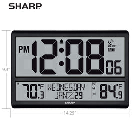 Sharp Atomic Clock main unit runs on batteries with no cords.