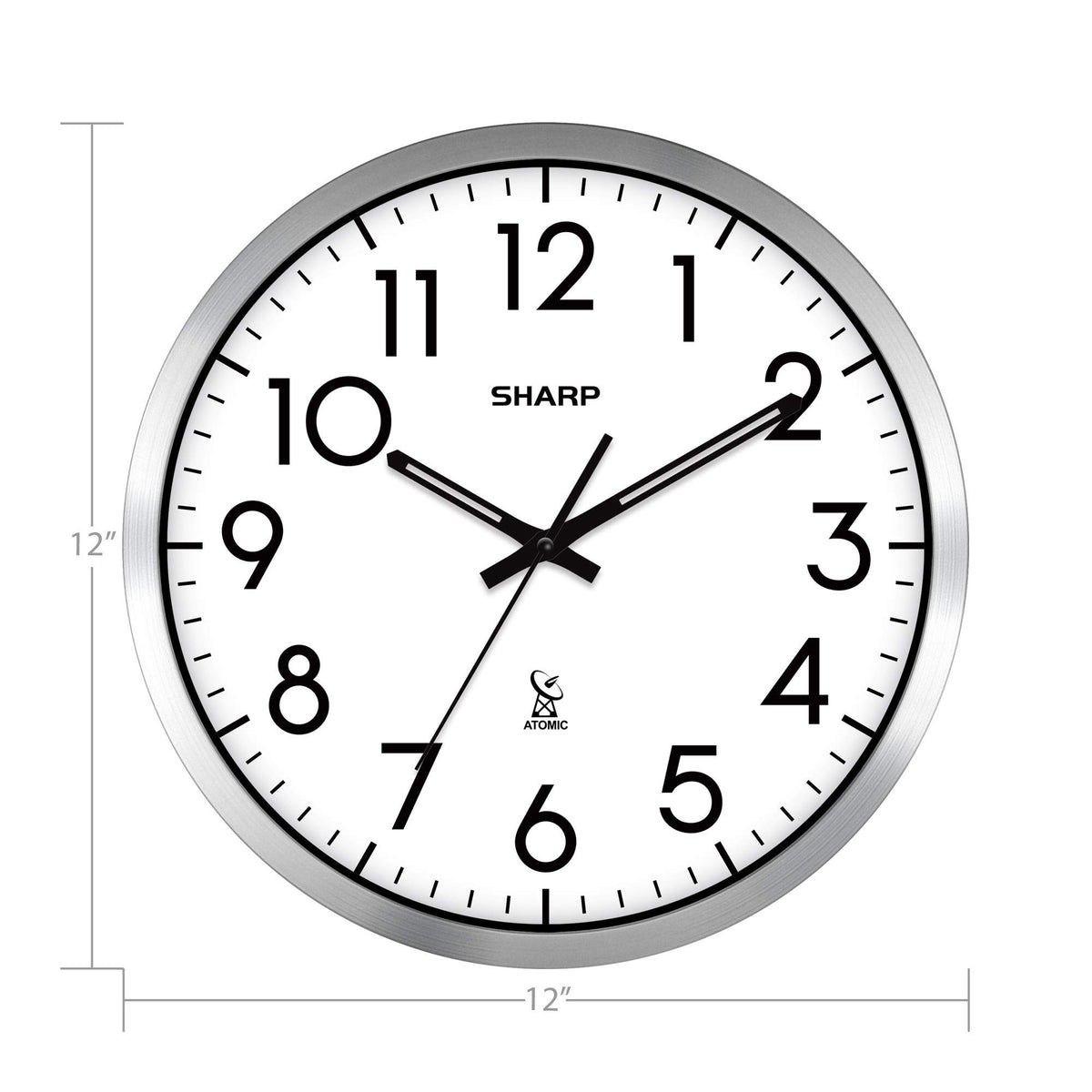 Sharp Atomic Clock automatically calibrates via WWVB signal for accurate time.