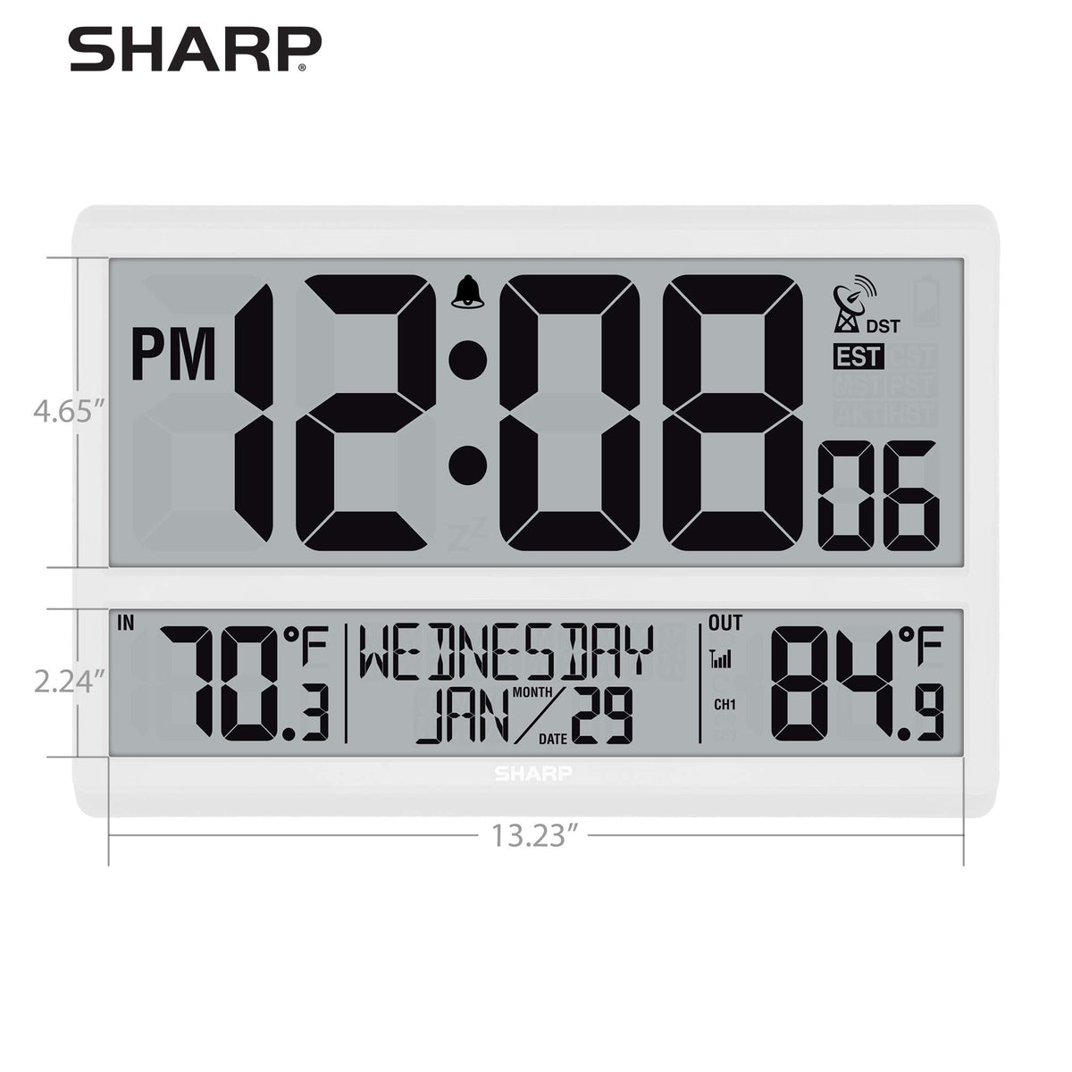 Sharp Atomic Clock easy setup for quick installation.