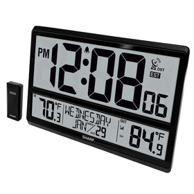 Sharp Atomic Clock with four-inch display for easy reading across the room.