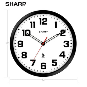 Sharp battery-operated clock keeps time without cords.