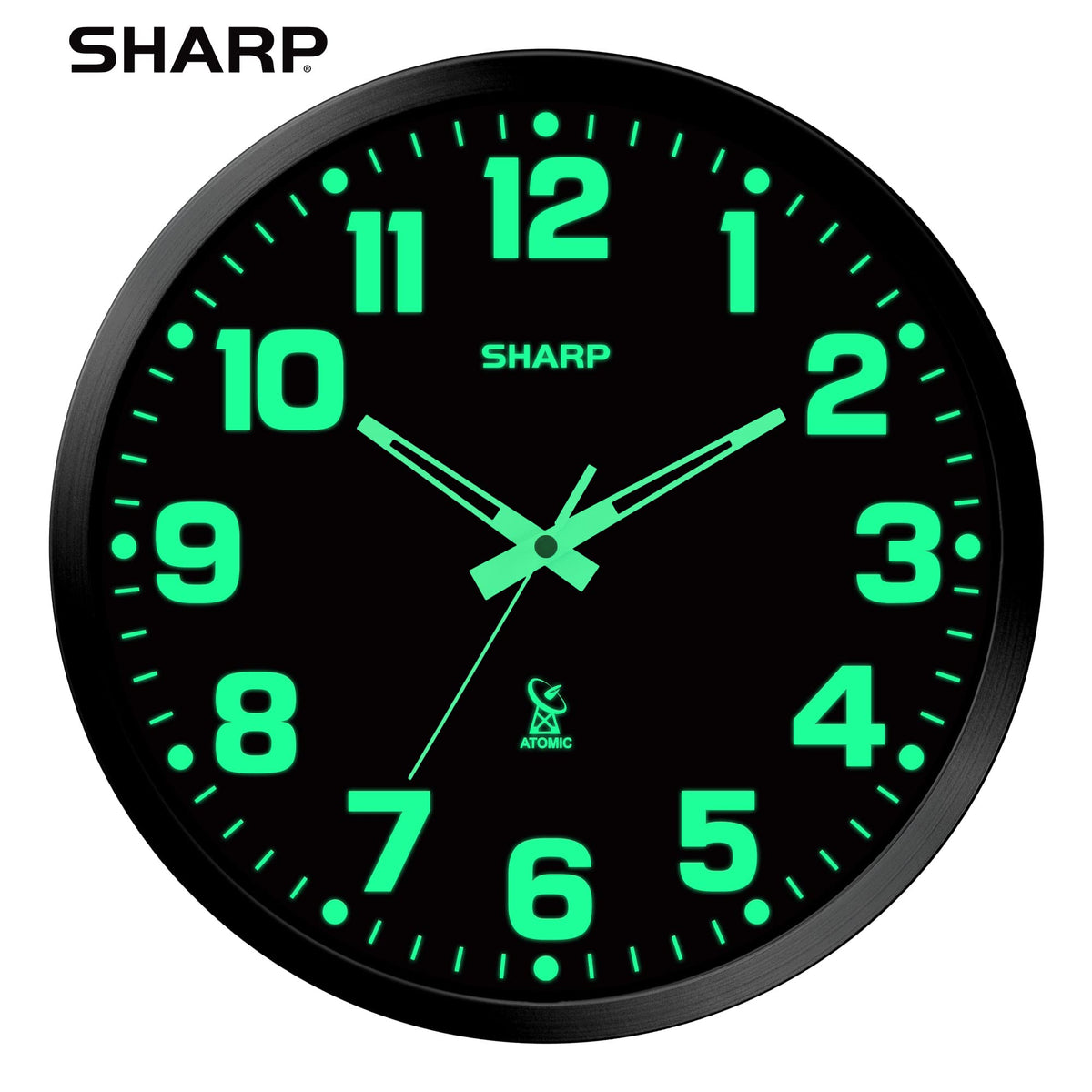 Sharp black-frame-wall-clock-on-wall offers a sleek, modern look for any room.