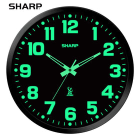 Sharp black-frame-wall-clock-on-wall offers a sleek, modern look for any room.