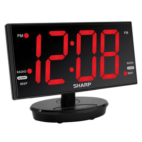 Sharp Digital Alarm Clock with 8.9 inch display for easy bedside visibility